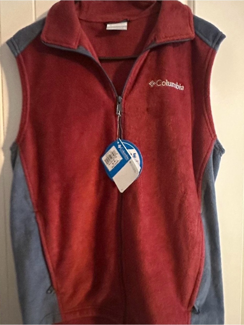 Columbia Red and Gray Fleece Vest